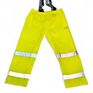 Radians Men's High-Visibility Rain Pants L - Removable Suspenders